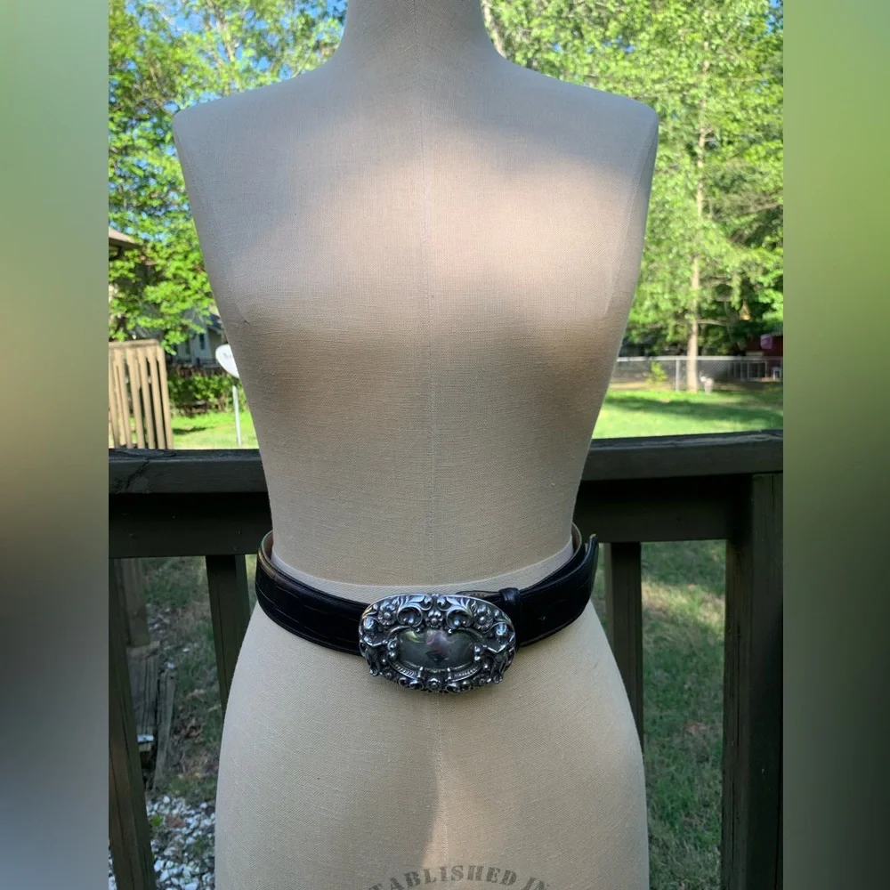 Vintage BrightonLeather Belt & Cherub Buckle
